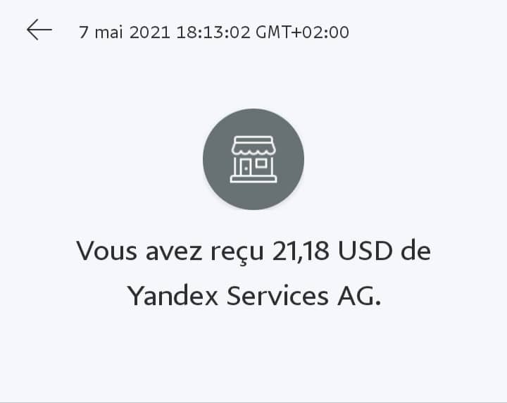 Paiement PayPal Yandex Toloka