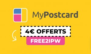 MyPostcard 4€ offerts carte gratuite