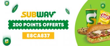 Parrainage Subway : programme de fidélité subway rewards